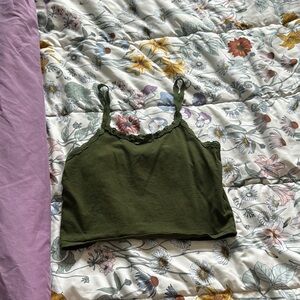 Zine Clothing Green Fitted Crop Camisole Top